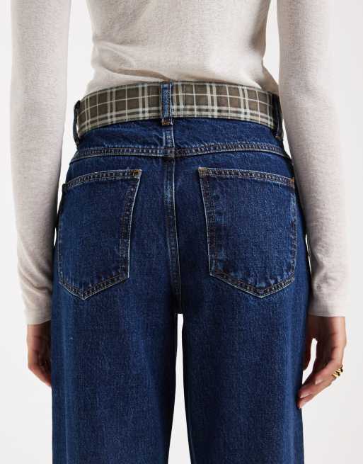 ASOS DESIGN - Jean ample à revers à carreaux - Indigo, 5 de 5