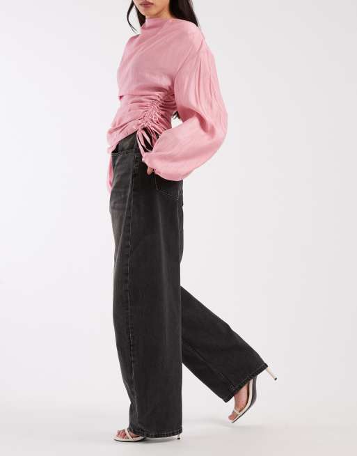 ASOS DESIGN - Jean ample à taille haute - Anthracite délavé, 2 de 5