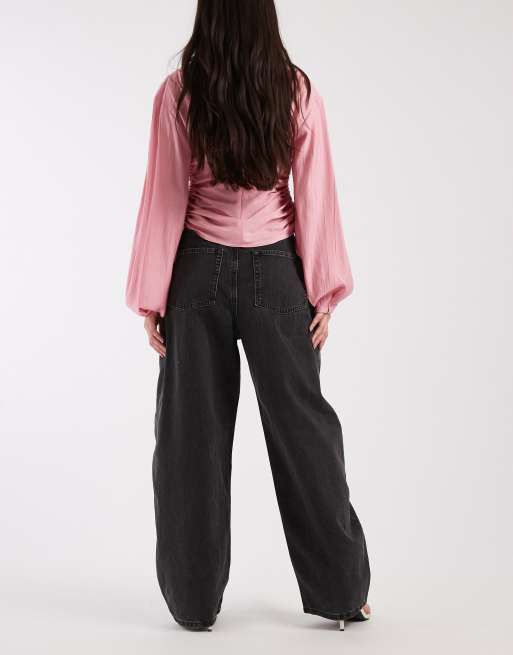 ASOS DESIGN - Jean ample à taille haute - Anthracite délavé, 3 de 5