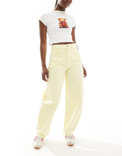 ASOS DESIGN - Jean ample à taille haute - Crème - view 1
