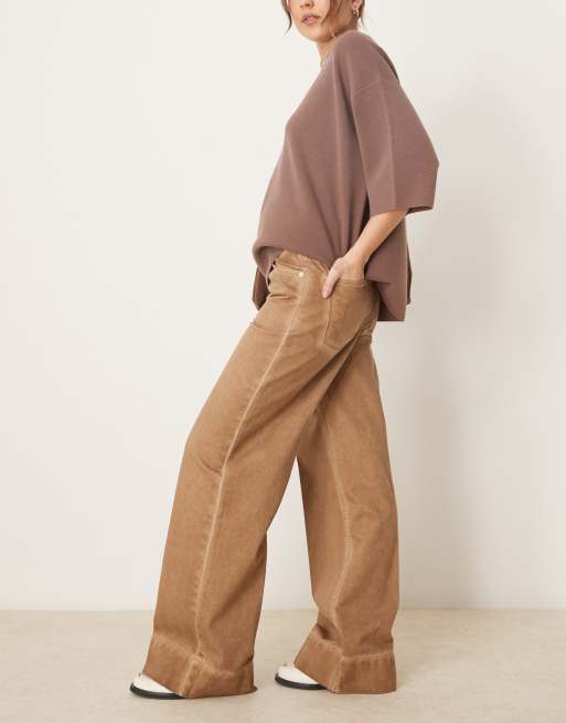 ASOS DESIGN - Jean ample avec pli devant - Manuka, 3 de 5