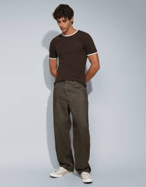 ASOS DESIGN jean ample en kaki délavé - view 1