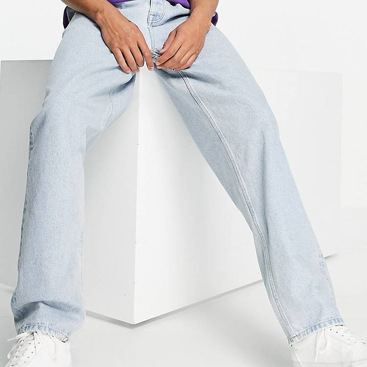 Jean raccourci coupe large Asos Femme Vêtements Pantalons & Jeans Jeans Baggy & Large 