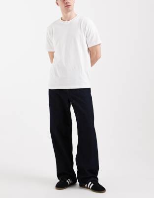 ASOS DESIGN - Jean baggy - Bleu brut délavé-Bleu marine