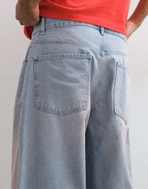 ASOS DESIGN jean baggy bleu délavé clair avec nuance rose, 5 de 5