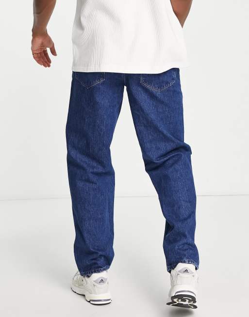 Asos Design Jean Baggy Bleu Delave Moyen Asos