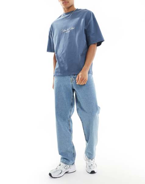 ASOS DESIGN - Jean baggy - Bleu délavé moyen - view 1