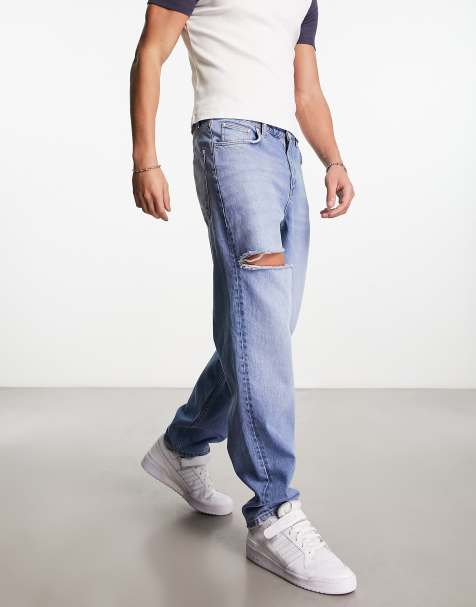 Jeans homme troué bleu hot sale