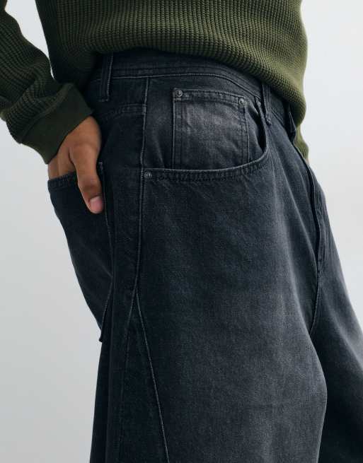 ASOS DESIGN jean baggy extrême délavé noir avec déchirures, 4 de 5