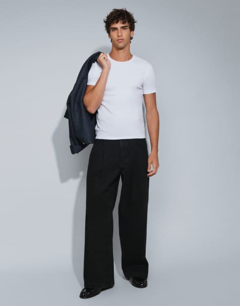 ASOS DESIGN jean baggy extrême noir à plis - view 1