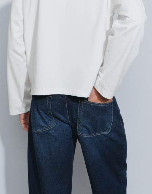 ASOS DESIGN jean baggy indigo brut à boutons apparents, 4 de 5