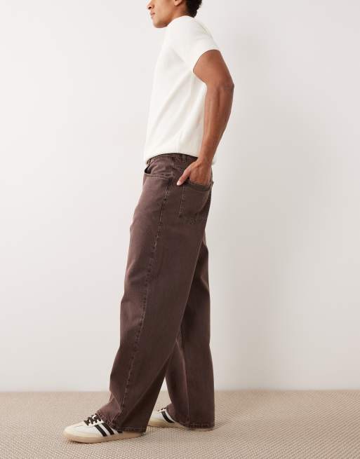 ASOS DESIGN - Jean baggy - Marron délavé, 2 de 5