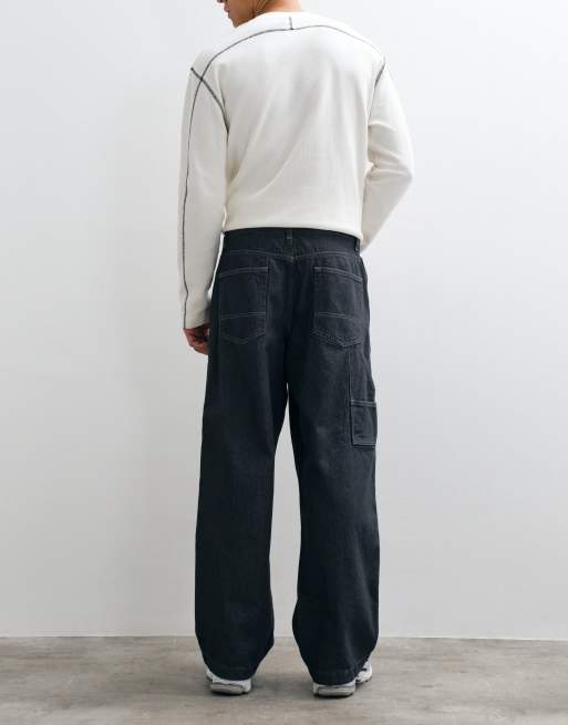 ASOS DESIGN jean baggy noir brut, 4 de 5