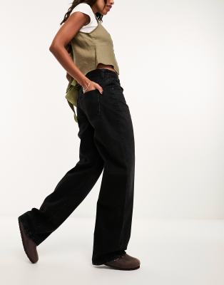 ASOS DESIGN - Jean baggy - Noir délavé