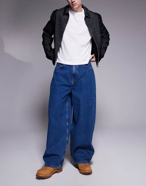 ASOS DESIGN - Jean baggy oversize - Bleu moyen délavé - view 1