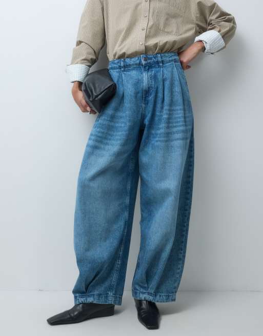 ASOS DESIGN jean ballon à plis en délavage clair, 5 de 5