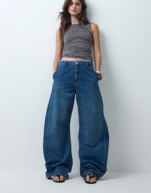 ASOS DESIGN jean barrel à nœud bleu moyen, 5 de 5