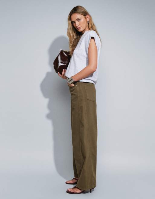 ASOS DESIGN jean barrel à nœud en kaki, 3 de 5