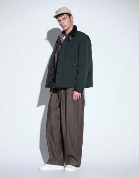 ASOS DESIGN - Jean barrel à pinces - Marron brut - view 1