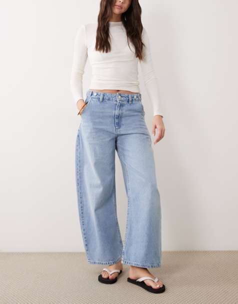 ASOS DESIGN - Jean barrel à taille réglable - Délavage clair - view 1