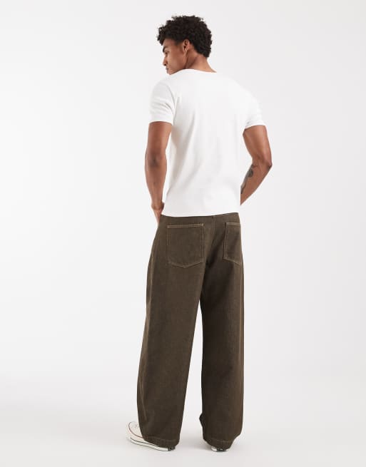 ASOS DESIGN - Jean barrel - Kaki brut, 2 de 5