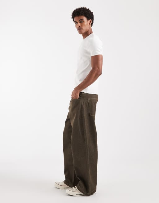 ASOS DESIGN - Jean barrel - Kaki brut, 3 de 5