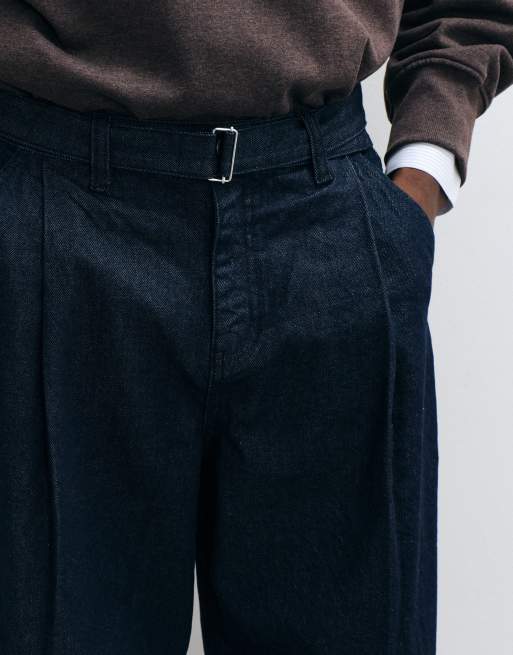 ASOS DESIGN jean barrel leg indigo avec ceinture, 3 de 5