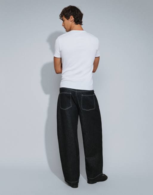 ASOS DESIGN jean barrel noir brut, 2 de 5