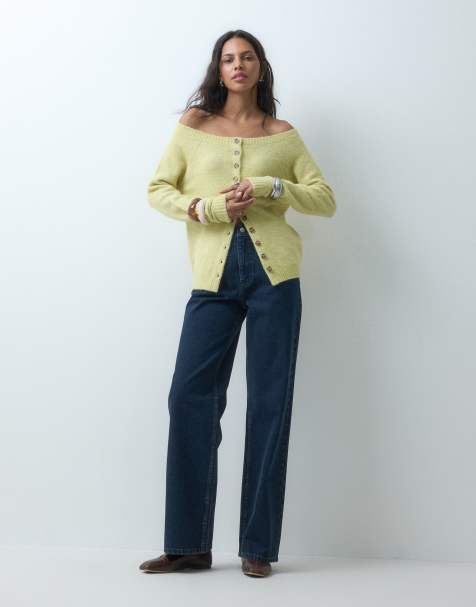 ASOS DESIGN jean barrel retroussé bleu moyen foncé - view 1