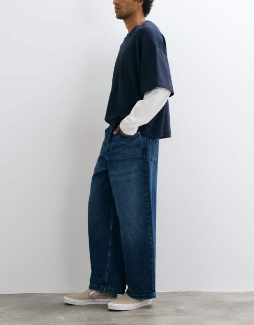 ASOS DESIGN jean barrel slim bleu délavage moyen, 2 de 5
