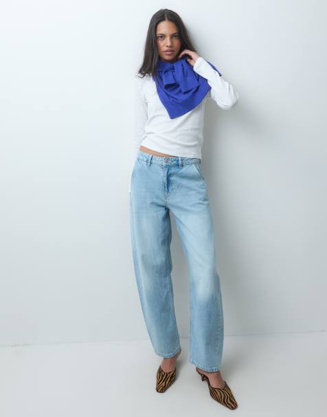 ASOS DESIGN jean barrel slim délavage clair - view 1