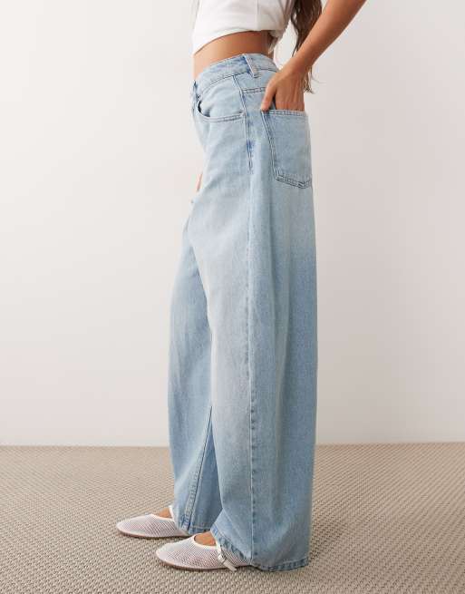 ASOS DESIGN jean barrel taille haute bleu délavé clair, 2 de 5