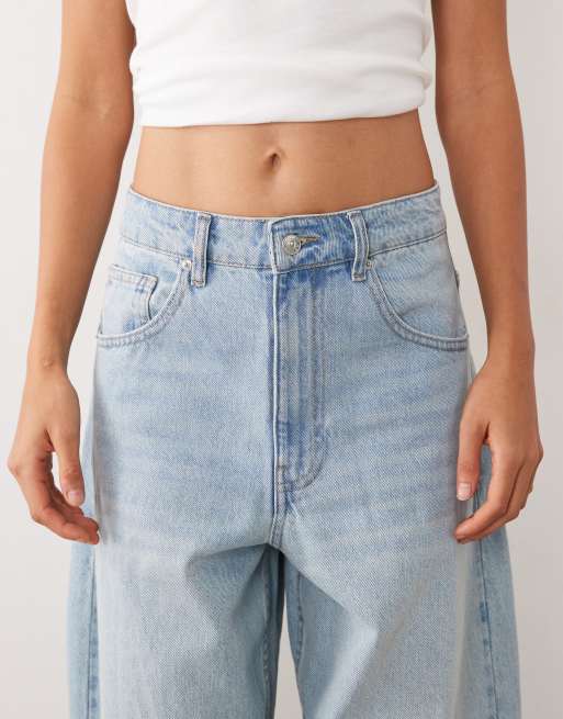 ASOS DESIGN jean barrel taille haute bleu délavé clair, 5 de 5