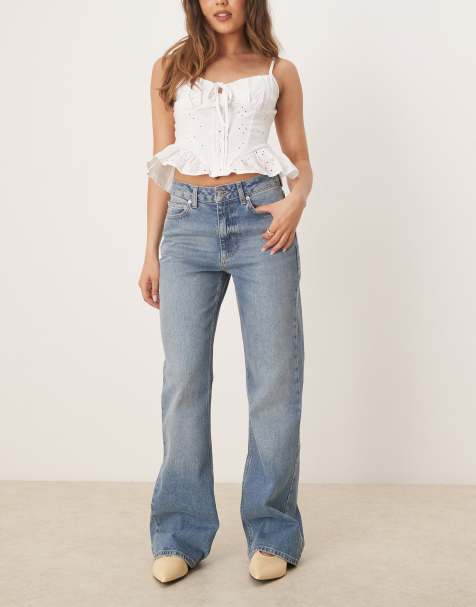 ASOS DESIGN - Jean bootcut évasé en denim - Bleu moyen délavé - view 1