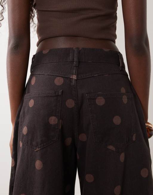 ASOS DESIGN - Jean bouffant à pois - Chocolat, 4 de 5