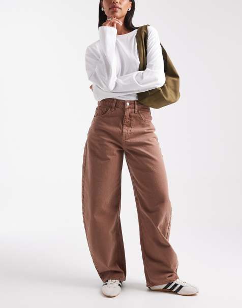 ASOS DESIGN - Jean bouffant à taille haute - Moka - view 1