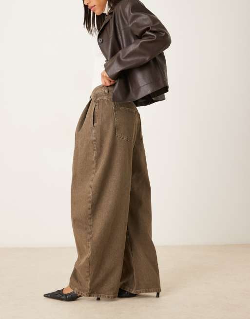 ASOS DESIGN - Jean bouffant oversize - Vert olive, 3 de 5