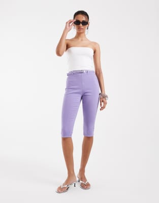 ASOS DESIGN - Jean capri - Lilas-Rouge