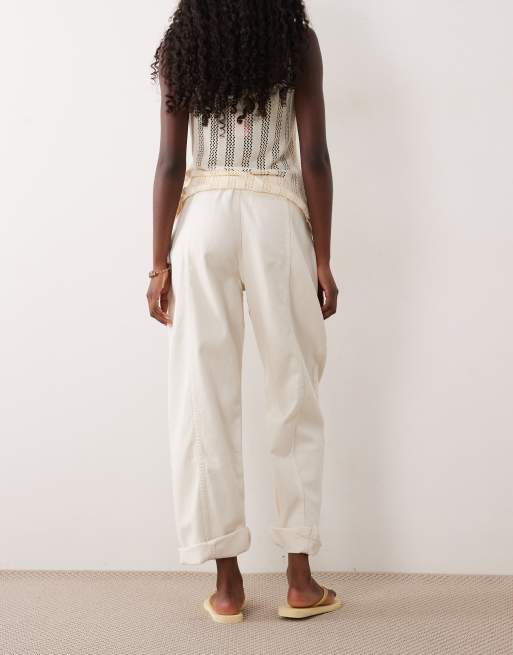 ASOS DESIGN - Jean casual coupe bouffante avec pinces et poches - Écru, 3 de 5