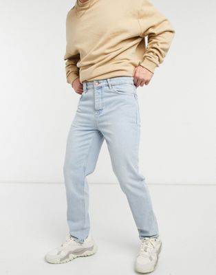 Jeans Jean classique à taille haute - Bleu clair délavé vintage