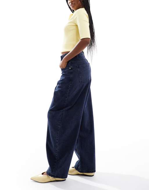 ASOS DESIGN - Jean coupe ample à taille haute - Bleu noir, 3 de 5