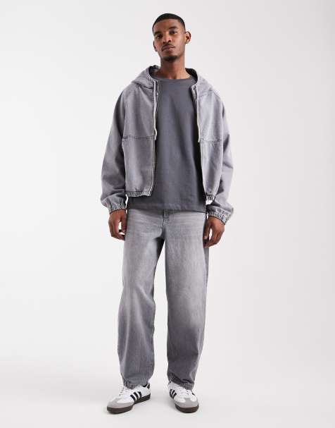 ASOS DESIGN - Jean coupe droite ample d'ensemble - Gris délavé - view 1