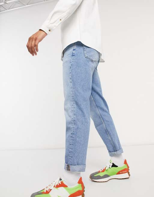 ASOS DESIGN - Jean court à coupe droite ample - Délavage bleu clair vintage, 4 de 4