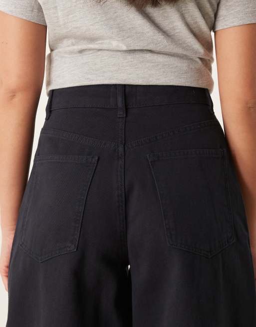 ASOS DESIGN - Jean court bouffant avec braguette boutonnée - Bleu marine, 4 de 5
