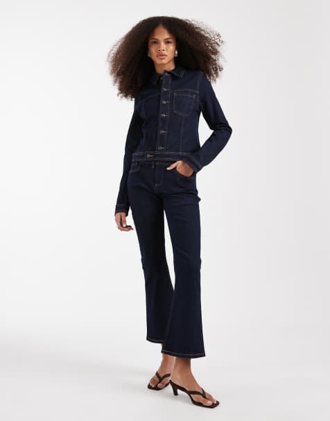 ASOS DESIGN - Jean court évasé d'ensemble - Brut délavé - view 1