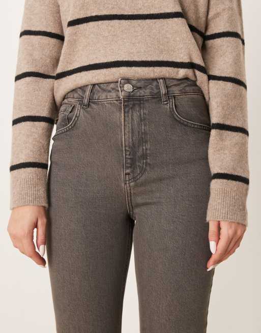 ASOS DESIGN - Jean court évasé - Marron surteint, 5 de 5