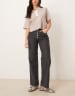 Abercrombie & Fitch ruched tie front top in white