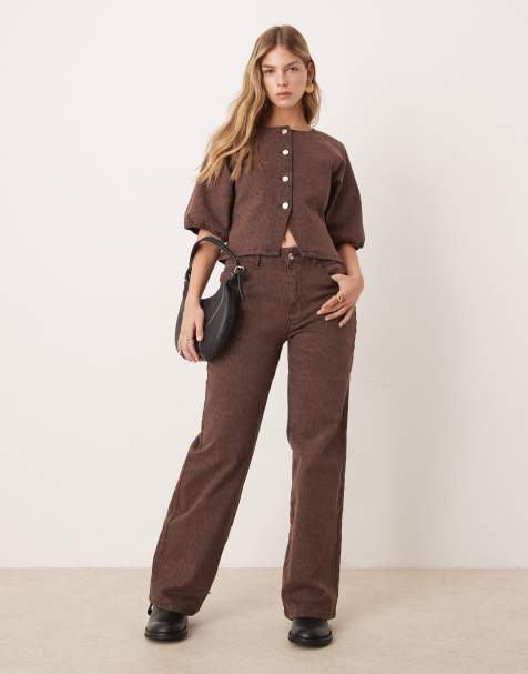 ASOS DESIGN - Jean dad à imprimé léopard foncé - view 1