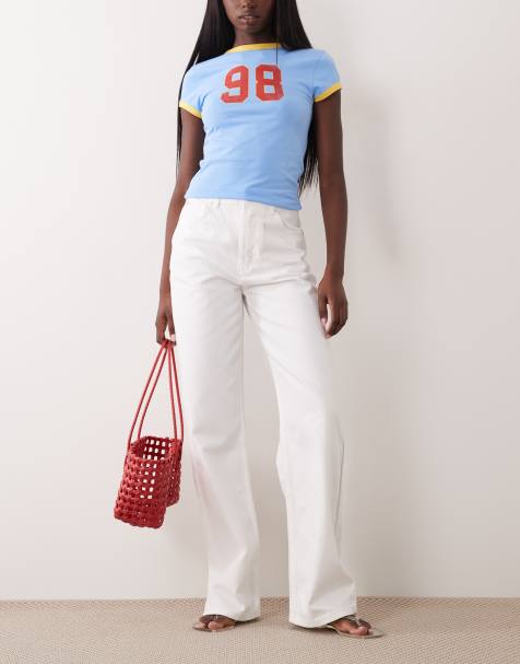 ASOS DESIGN - Jean dad large - Blanc - view 1