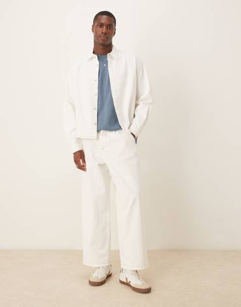 ASOS DESIGN - Jean d'ensemble bouffant coupe baggy avec pinces - Écru - view 1